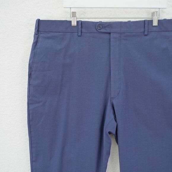 JB Britches Wool Dress Pants Trousers Blue Flat Front High Rise 42 / 28 Italy Li - Picture 2 of 7
